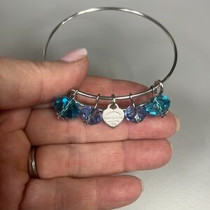 Tiffany & Co. Silver Bracelet with Blue Charms